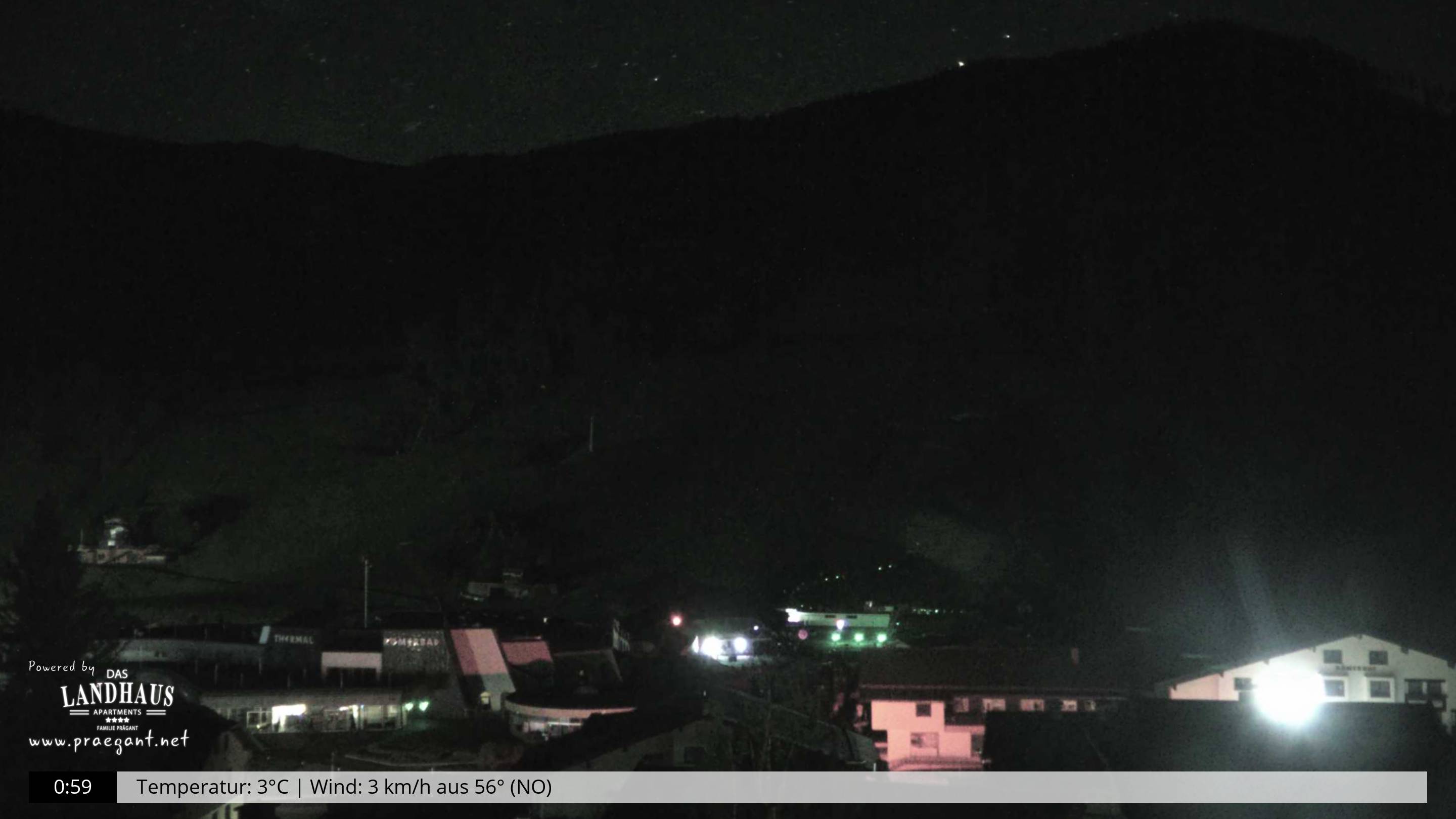 Live-Webcam Landhaus Apartments Prägant in Bad Kleinkirchheim, Kärnten – Blick auf Kaiserburgbahn, Flowtrail und Sommerrodelbahn