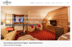 Website I Das Landhaus Apartments Prägant I Bad Kleinkirchheim