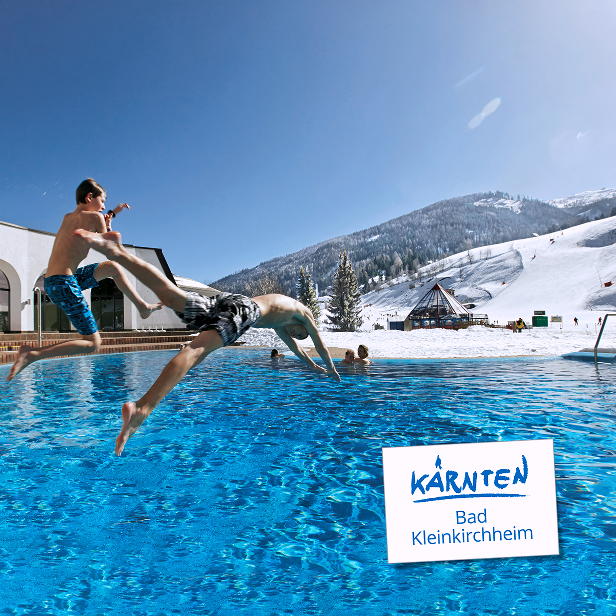 Sífürdő hetek: napsütéses síelés fürdőzéssel Bad Kleinkirchheimben. Téli vakáció az Alpok napos oldalán